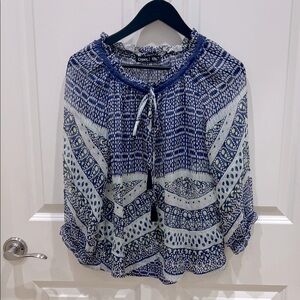 Gypsy 05 Blue Patterned silk Blouse
